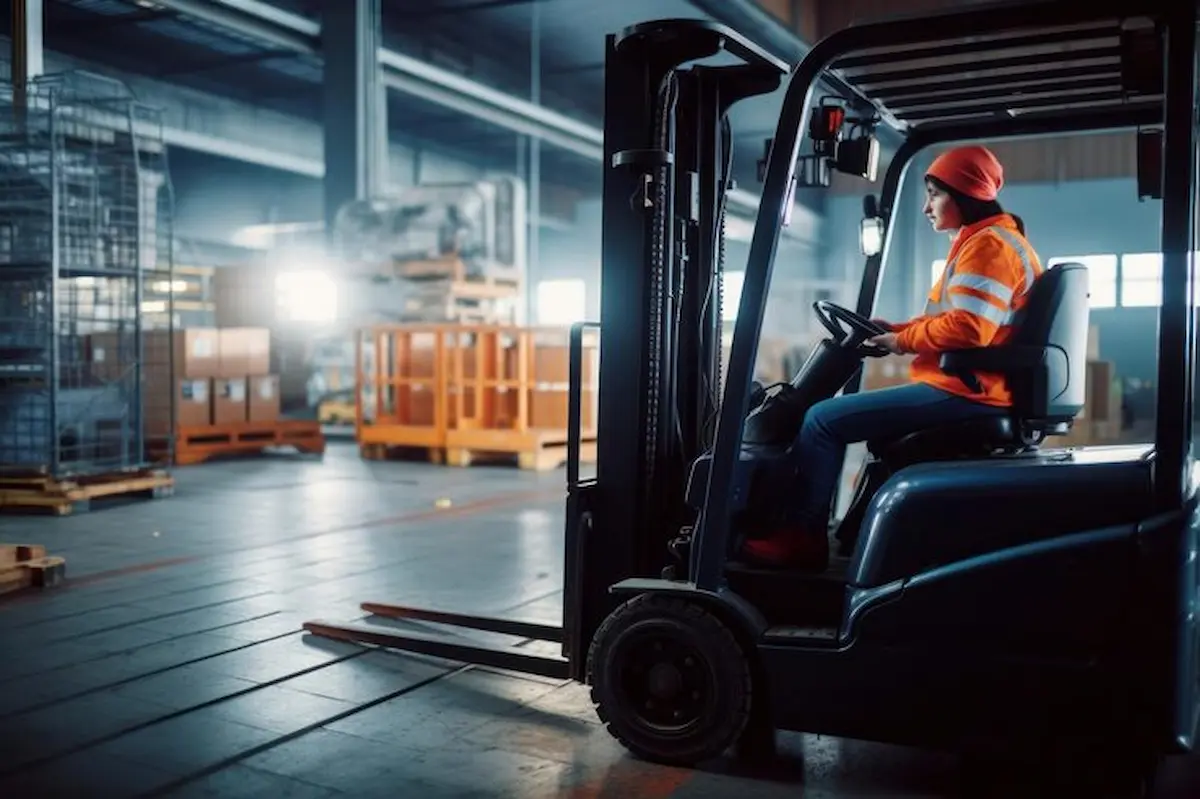 fotografia industria mujer conduciendo carretilla elevadora 53876 547337